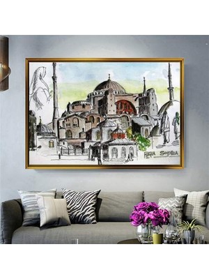 Giyense Altın Çerçeveli Dekoratif Tablo RG1663