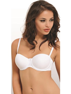 NBB 3510 Beyaz Straplez Sütyen Kadınlar İçin Yüksek Destek ve Dikişsiz Rahatlık