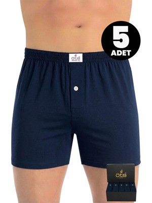 Öts Premium 5'li Erkek Boxer Düğmeli, Süprem - Hediye Kutulu, %100 Pamuk, Ultra Yumuşak Kumaş, Rahat Kalıp, Etiketsiz ve Kaliteli İç Giyim