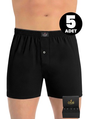 Öts Premium 5'li Erkek Boxer Düğmeli, Süprem - Hediye Kutulu, %100 Pamuk, Ultra Yumuşak Kumaş, Rahat Kalıp, Etiketsiz ve Kaliteli İç Giyim