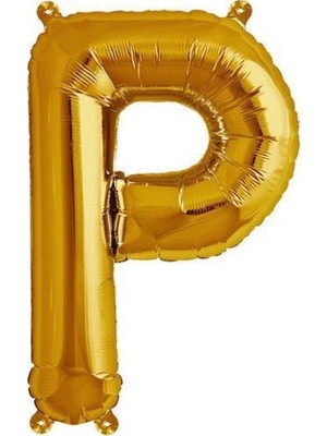 Parti Adresi Harf Folyo Balon P Harfi Altın Renk 76 Cm - 34"