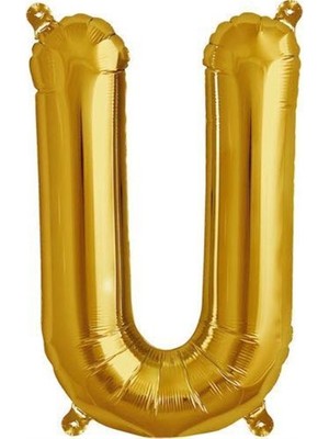 Parti Adresi Harf Folyo Balon U Harfi Altın Renk 76 Cm - 34"
