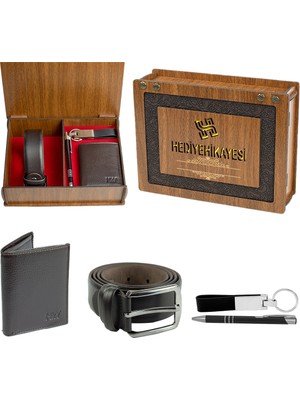 Hky Hakiki Deri Erkek Cüzdan ve Kemer Seti