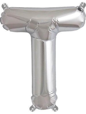 Parti Adresi Harf Folyo Balon T Harfi Gümüş Renk 76 Cm - 34"
