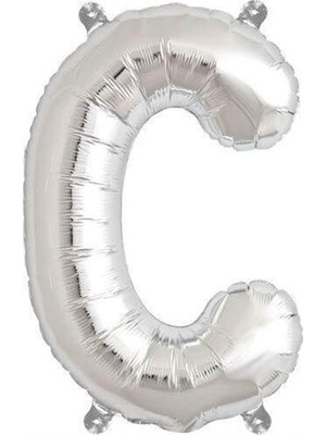 Parti Adresi Harf Folyo Balon C Harfi Gümüş Renk 76 Cm - 34"