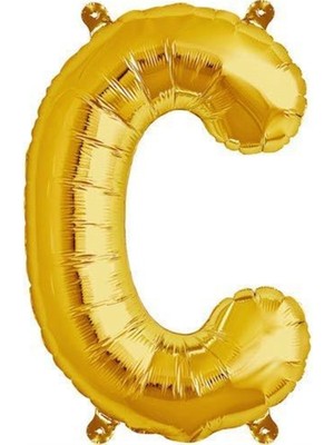 Parti Adresi Harf Folyo Balon C Harfi Altın Renk 76 Cm - 34"