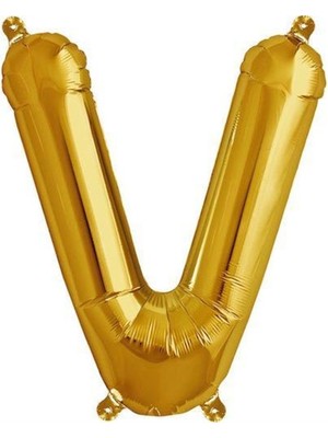 Parti Adresi Harf Folyo Balon V Harfi Altın Renk 100 Cm - 40"