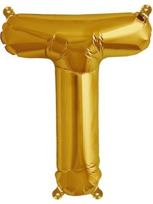 Parti Adresi Harf Folyo Balon T Harfi Altın Renk 100 Cm - 40"