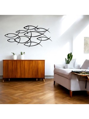 Asa Store Lazer Kesim Metal Duvar Dekoru, Balıklar 40 cm