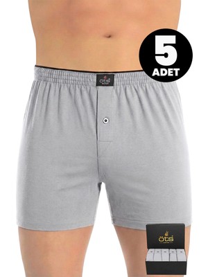 Öts Premium 5'li Erkek Boxer Düğmeli, Süprem - Hediye Kutulu, %100 Pamuk, Ultra Yumuşak Kumaş, Rahat Kalıp, Etiketsiz ve Kaliteli İç Giyim
