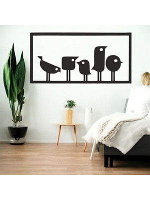 Asa Store Lazer Kesim Metal Duvar Dekoru, Komik Kuşlar 40 cm