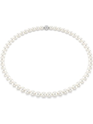 Swarovski Matrix Kolye, Beyaz Kristal İnci, Rodyum Kaplama, Kadın Kullanıcılar İçin Özel Tasarım