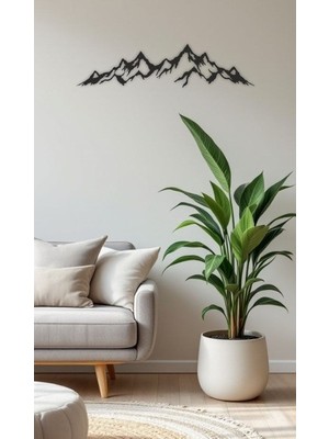 Asa Store Lazer Kesim Metal Duvar Dekoru, Dağ Silüetı 40 cm