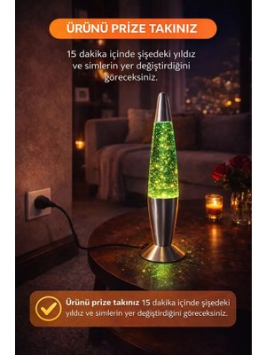 Chance Gift Retro Lav Lambası Gece Lambası Dekoratif Işıklı Masa Lambası Ortam Aydınlatma