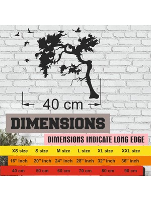 Asa Store Duvar Dekoru, Kuşlar ve Ağaç 40 cm Lazer Kesim Metal