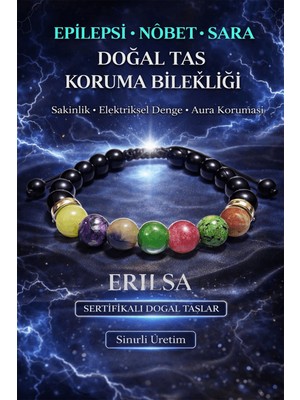 Tesbih Atölyesi Erilsa Sertifikalı Doğal Taş Epilepsi Denge Koruma Bilekliği - Yeşim Çeroit Jasper Yeşim Gül Kuvars Kalsit