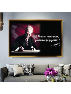 Giyense Altın Çerçeveli Dekoratif Tablo RG791
