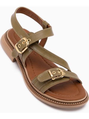 Limoya Maggy Yeşil Çapraz Bantlı Kadın Sandalet