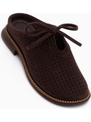 Limoya Jela Kahve Süet Kadın Terlik