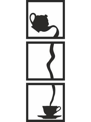 Asa Store Lazer Kesim Metal Duvar Dekoru, Çaydanlık 40 cm