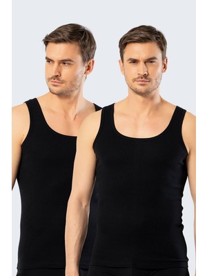 Cacharel Erkek 2'li %100 Pamuk Atlet 1501/Siyah
