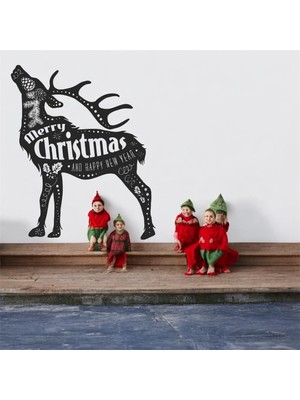 Asa Store Lazer Kesim Metal Duvar Dekoru, Cristmas Geyik Yılbaşı 40 cm