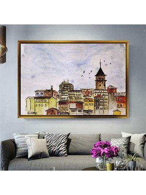 Giyense Altın Çerçeveli Dekoratif Tablo RG1007