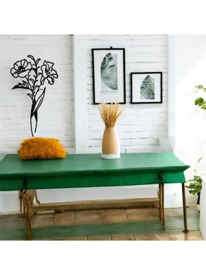 Asa Store Lazer Kesim Metal Duvar Dekoru, Ikili Çiçek Figürü 40 cm