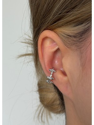 KİLİGİSTANBUL Çiçekli Cuff  (Kulak Deliği Olamadan Kullanım)
