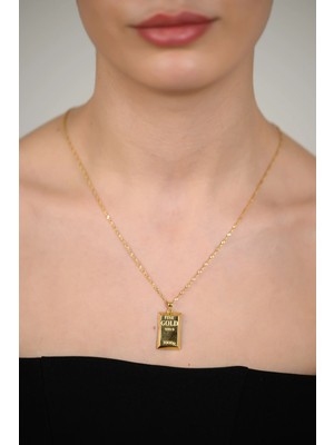 14 Ayar Altın Külçe Kolye