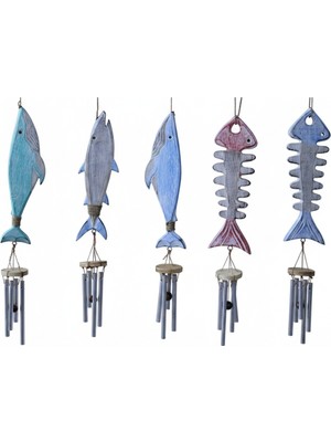 Ahşap Balıklı Metal Çan