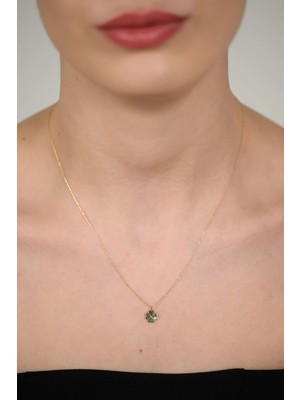 14 Ayar Altın Yonca Kolye