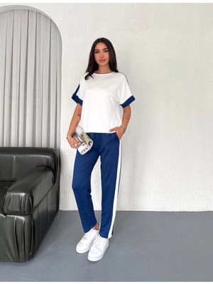 Stores36 Kadın Modal Dokulu Kumaş Yanı Şeritli Takım