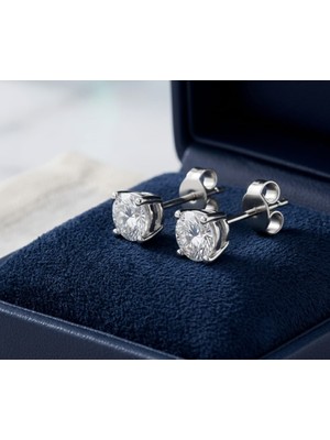 Silver Hunters Zirkon Taşlı 925 Ayar Gümüş Tek Taş Küpe