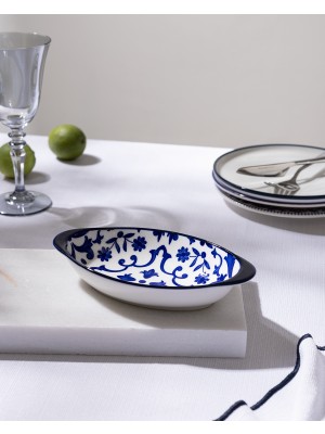 Madame Coco Reve Bleu Ellis Oval Tabak - 19 cm - Mavi/beyaz