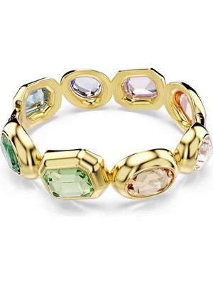 Swarovski Gema Kelepçe, Büyük Kristaller, Karışık Kesimler, Çok Renkli, Altın Rengi Kaplama