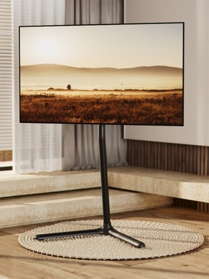 Cletech Şövalye Tipi Tv Standı 32"-70" | V Tabanlı Modern Tasarım | 70° Döner | 40 kg Taşıma Kapasiteli