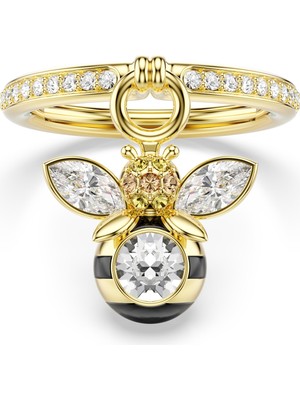 Swarovski Idyllia Motif Yüzük, Karışık Kesimler, Arı, Çok Renkli, Altın Rengi Kaplama