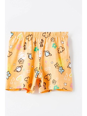 Lc Waikiki Yeni Sezon Beli Lastikli Baskılı Kız Çocuk Pijama Şort