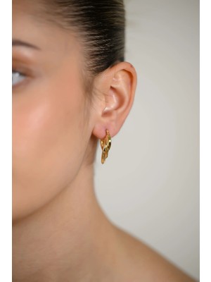 14 Ayar Altın Üçlü Halka Küpe