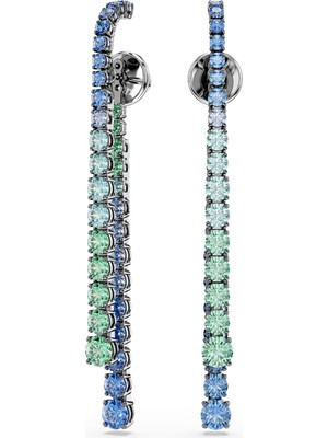 Swarovski Matrix Damla Küpeler, Yuvarlak Kesimlerin Renk Geçişleri, Çok Renkli, Rutenyum Kaplama