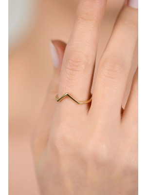 14 Ayar Altın V Model Ajda Yüzük