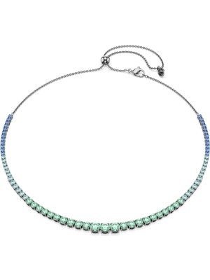 Swarovski Matrix Tennis Kolye, Yuvarlak Kesimlerin Renk Geçişleri, Çok Renkli, Rutenyum Kaplama