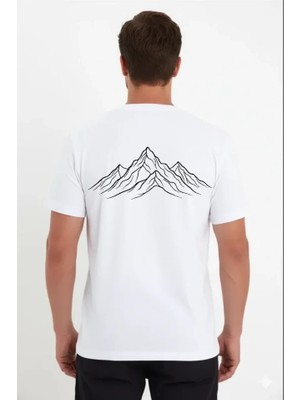 Stores36 Erkek Nihilist Penguen Özel Tasarım Oversize Bisiklet Yaka Tişört - Beyaz