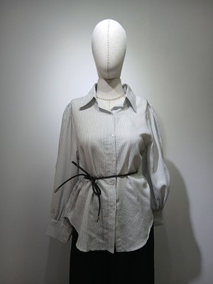 Gizelia Lurex Işıltılı Çizgili Oversize Tunik Gömlek