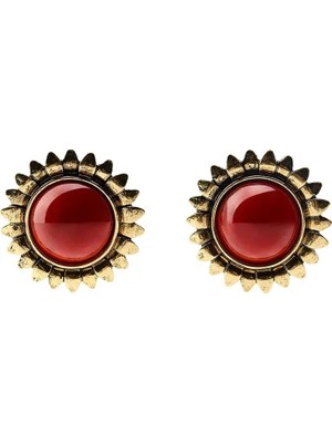 Merve Takı Bordo Zr Marka Model  Güneş Küpe