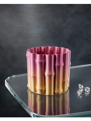 Masa Dostu 3D Dekoratif Mor Sarı Vazo Modern Tasarım Estetik Ev Aksesuarı Tdms-07