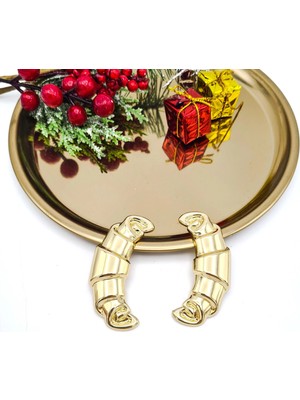 Merve Takı Kruvasan Gold Küpe