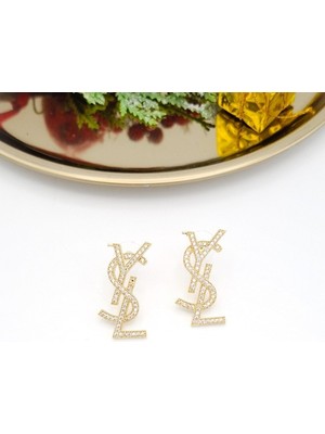 Merve Takı Gold Zirkon Taşlı Ysl Küpe
