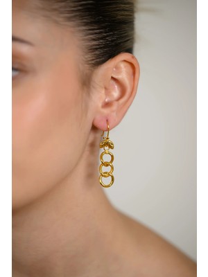 14 Ayar Altın Samanyolu Model Sallantılı Küpe